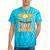 Lake Ontario Canoe Fishing Light House Sunset Retro Raglan Baseball Tee Tie-Dye T-Shirts Turquoise Tie-Dye