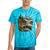 Lakeside Canoe Cabin Escape Scene Raglan Baseball Tee Tie-Dye T-Shirts Turquoise Tie-Dye
