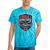 USA Canoe Kayak Paddling American Flag Emblem Tie-Dye T-Shirts Turquoise Tie-Dye