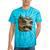 Women's Lakeside Canoe Cabin Escape Scene Tie-Dye T-Shirts Turquoise Tie-Dye