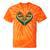 Canoe Heart Cute Minimalist Paddling Adventure Tie-Dye T-Shirts Orange Tie-Dye