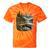 Lakeside Canoe Cabin Escape Scene Raglan Baseball Tee Tie-Dye T-Shirts Orange Tie-Dye