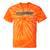 Trendy Canoe Silhouette Colourful Landscape Raglan Baseball Tee Tie-Dye T-Shirts Orange Tie-Dye