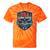 USA Canoe Kayak Paddling American Flag Emblem Tie-Dye T-Shirts Orange Tie-Dye