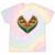 Canoe Heart Cute Minimalist Paddling Adventure Tie-Dye T-Shirts Hazy Rainbow Tie-Dye