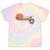 Canoe Retro Vintage Sunset Rainbow Raglan Baseball Tee Tie-Dye T-Shirts Hazy Rainbow Tie-Dye