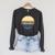 Canoe Canoeing Vintage Sunset Raglan Sleeve Sweatshirt Dark Grey Heather