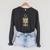 Canoe Hair Club Paddling Retro Comfort Colors Crop Top Raglan Sleeve Sweatshirt Dark Grey Heather