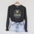 National Park Voyageurs Retro Sunset Canoe Paddling Badge Raglan Sleeve Sweatshirt Dark Grey Heather