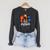 Portaging Canoe Wilderness Adventure Scenic Graphic Raglan Sleeve Sweatshirt Dark Grey Heather