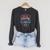 USA Canoe Kayak Paddling American Flag Emblem Raglan Sleeve Sweatshirt Dark Grey Heather