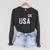 USA Flag Swim Swimming Sport Practice Equipment Men Women Raglan Sleeve Sweatshirt Dark Grey Heather