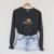 Women's Golden Retriever Swimming Raglan Sleeve Sweatshirt Dark Grey Heather Women's Golden Retriever Swimming Raglan Sleeve Sweatshirt Dark Grey Heather