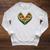 Canoe Heart Cute Minimalist Paddling Adventure Raglan Sleeve Sweatshirt Heather Mustard