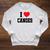 I Love Canoes Raglan Sleeve Sweatshirt Heather Mustard