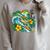 Green Sea Turtle Surfs Past a Canoe Paddle Sleeveless Raglan Sleeve Sweatshirt Heather Forest