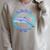 Swimming Dolphin Maori Sun Tribal Waves 2-Sided Raglan Sleeve Sweatshirt Heather Forest