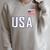 USA Flag Swim Swimming Sport Practice Equipment Men Women Raglan Sleeve Sweatshirt Heather Forest