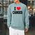 I Love Canoes Raglan Sleeve Sweatshirt Cardinal
