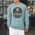 National Park Voyageurs Retro Sunset Canoe Paddling Badge Raglan Sleeve Sweatshirt Cardinal