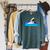 Cat Swimming Pool Raglan Sleeve Sweatshirt Heather Blue Lagoon