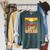 Lake Ontario Canoe Fishing Light House Sunset Retro Raglan Baseball Tee Raglan Sleeve Sweatshirt Heather Blue Lagoon