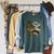 Lakeside Canoe Cabin Escape Scene Raglan Baseball Tee Raglan Sleeve Sweatshirt Heather Blue Lagoon