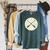 Retro Vintage Canoe Paddles Crossing Canoe & Kayaking Raglan Sleeve Sweatshirt Heather Blue Lagoon