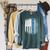 USA Flag Swimming Swim American Swimmer Raglan Sleeve Sweatshirt Heather Blue Lagoon