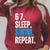 67 Sleep Swim Repeat Swimming Swimmer 67 Meme Raglan Sleeve Sweatshirt Heather Dust