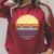Canoe Canoeing Vintage Sunset Raglan Sleeve Sweatshirt Heather Dust