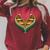 Canoe Heart Cute Minimalist Paddling Adventure Raglan Sleeve Sweatshirt Heather Dust