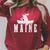 Maine Canoe Kayak Moose USA America Souvenir Raglan Sleeve Sweatshirt Heather Dust