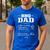 BBQ Dad Grilling Father Day Family Food Love Novelty Graphic Men's Casual T-Shirt Royal Blue