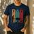 Vintage BBQ Dad Silhouette Father's Day Retro Men's Casual T-Shirt Navy