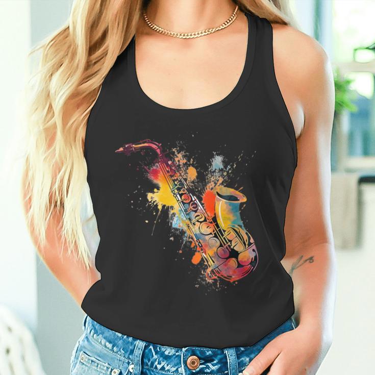Colorido Jazzaxofón Jugador Camiseta sin mangas