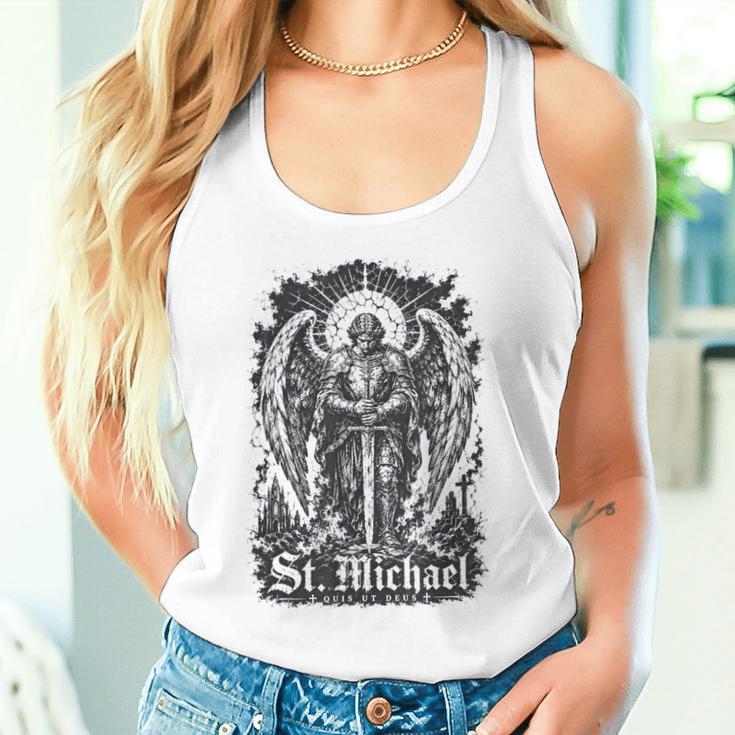 San Miguel Quis Ut Deus Arcángel Protector Camiseta sin mangas