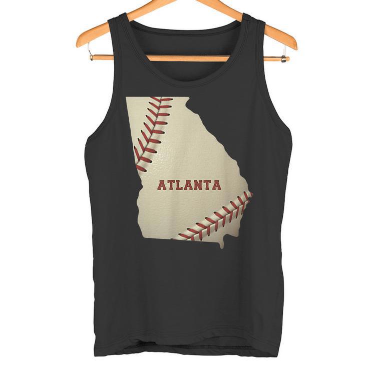 Atlanta Georgia Béisbol Estado Mapaoftbol EeUu Balonista Camiseta sin mangas