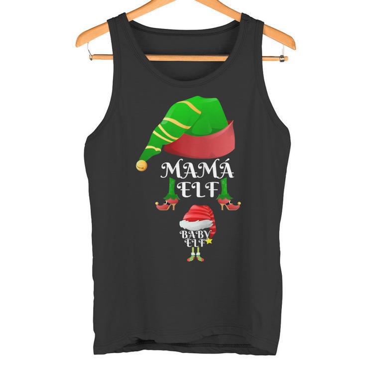 Baby & Mamá Elf Anunciar Embarazo Navidad Embarazadas Ropa Camiseta sin mangas