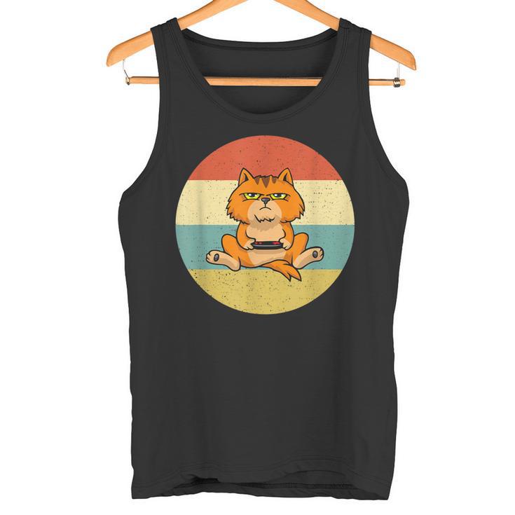 Chat Geek Hommeintage Rétro Idée Cadeau Gamer Personnalisé Débardeur e