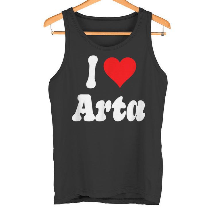 Diseño De Corazón I Love Arta Camiseta sin mangas