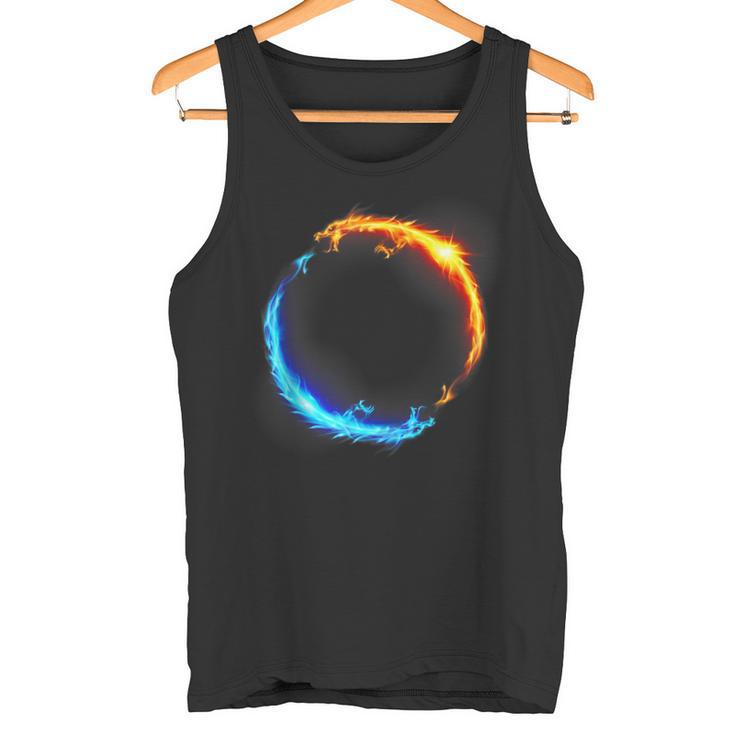 Dragones En Duelo De Fuego Y Hielo In Mangas Camiseta sin mangas