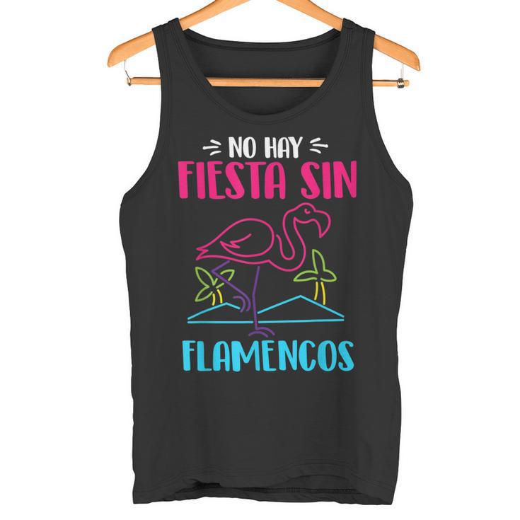 Flamenco Rosado Fiesta Pájaro Tropical Animal Flamenco Camiseta sin mangas