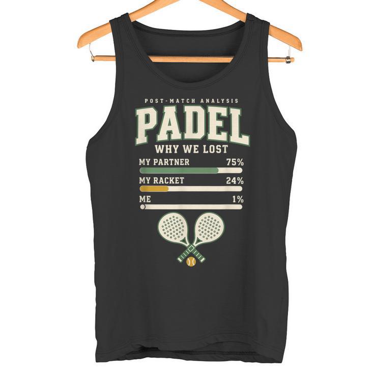 Padel Post Match Analyse Double Partenaire Joueur Cadeau Débardeur e