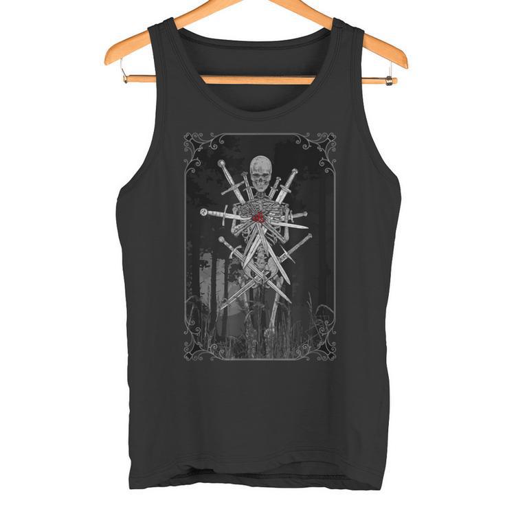 Ocho De Espadas Esqueleto Arte Oscuro Camiseta sin mangas