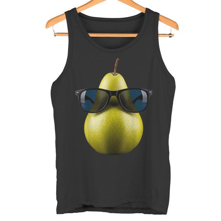 Pera Fresca Con Gafas Deol Fruta Divertida Camiseta sin mangas