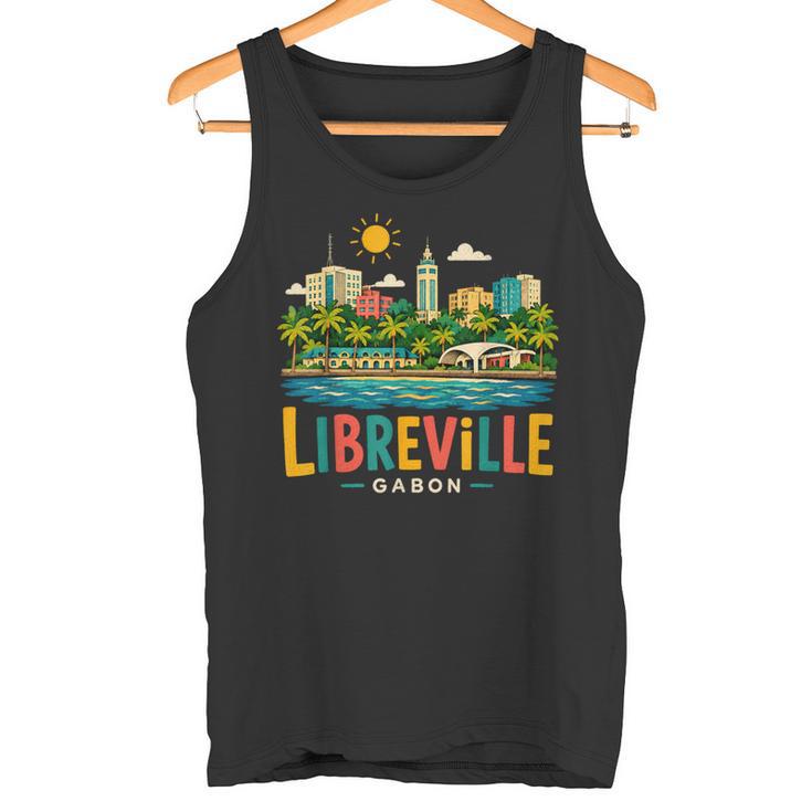 Souvenir Deoyage Libreville Gabon Dessiné À La Main Débardeur e