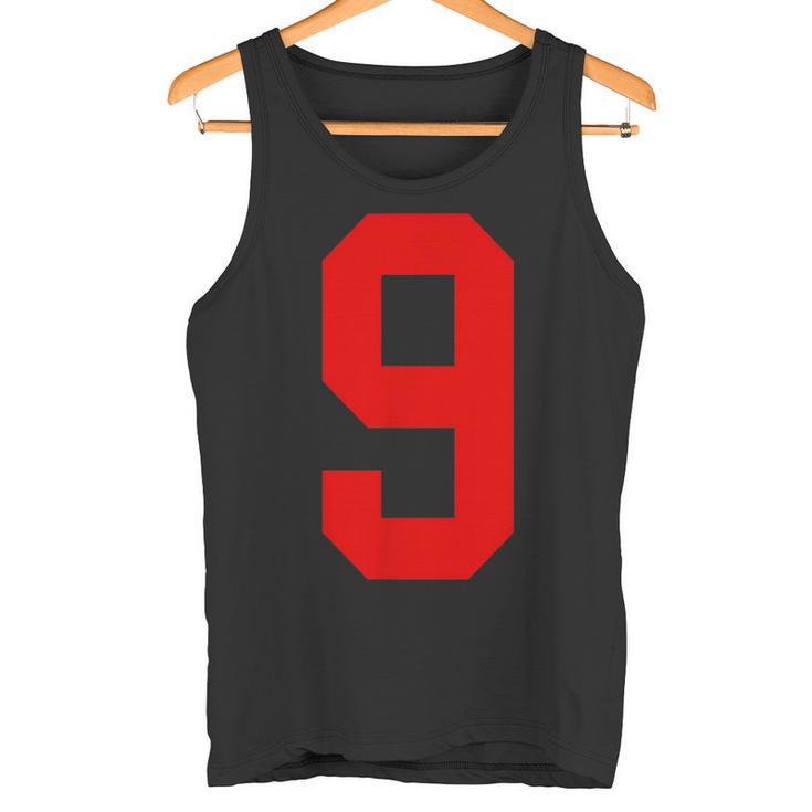 Uniforme De Jugador Número 9 Rojo Brillante Número 9 Camiseta sin mangas