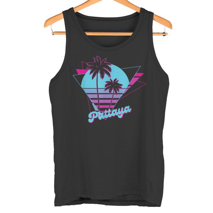 Vintage Palmeras Tailandia Pattaya 90S Retro Camiseta sin mangas