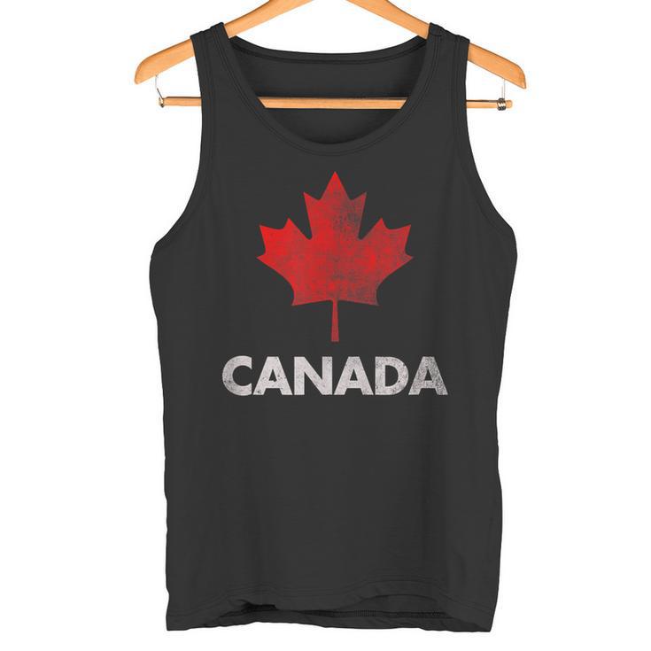 Vintage Retro Canadian Maple Leaf Camisa Canada Bandera Camiseta sin mangas